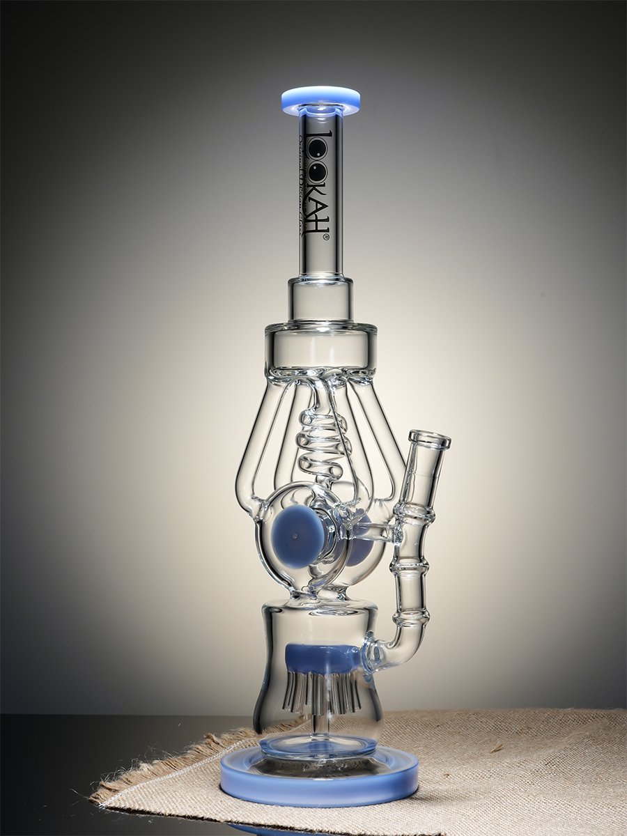 Lookah Bong 15.7 " Heavy-Duty Recycler Water Pipe - Clear Blue, Colors: Clear Blue, 2 image Lookah Bong 15.7 " Heavy-Duty Recycler Water Pipe - Clear Blue, Colors: Clear Blue, 2 image