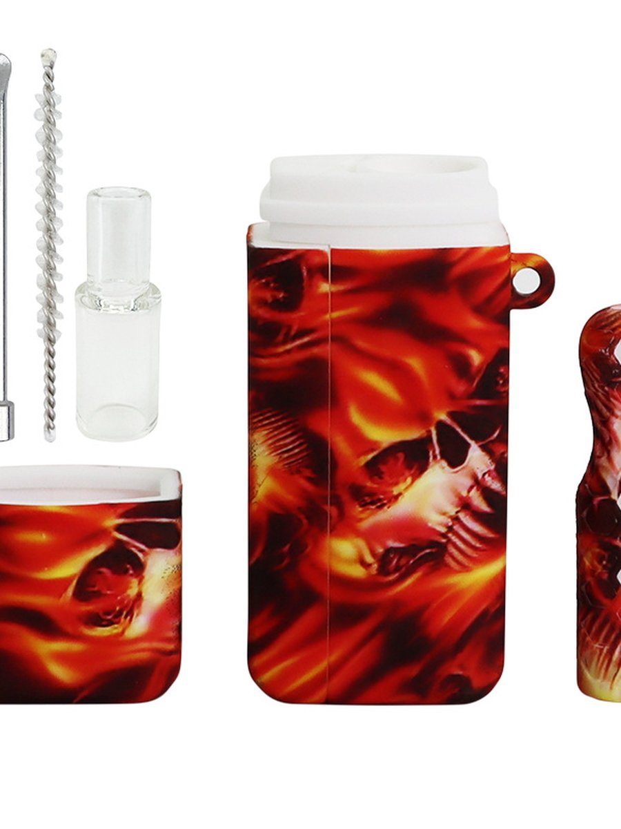 Silicone Glass Smoking Pipe Kit, 7 image Silicone Glass Smoking Pipe Kit, 7 image
