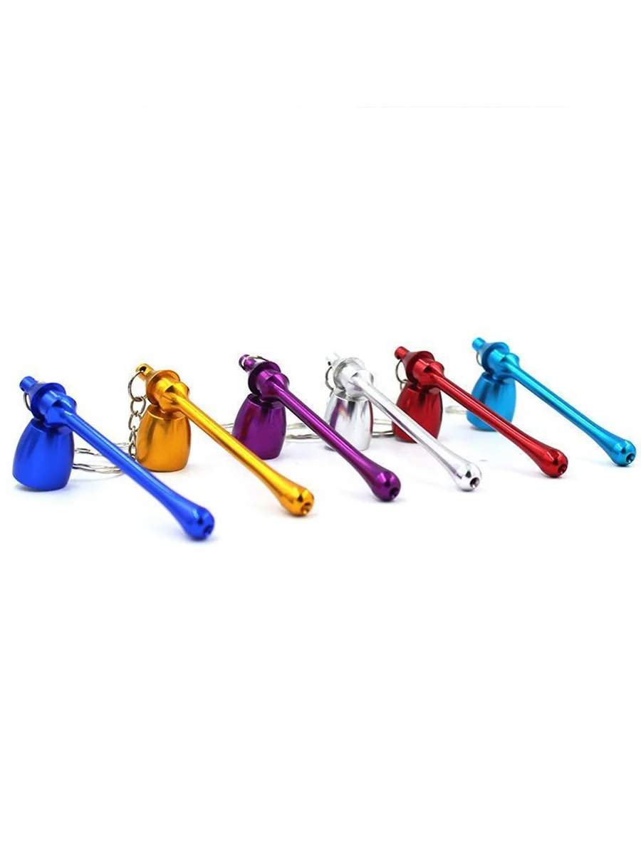 2pcs Mushroom Key Chain Metal Smoking Pipe
