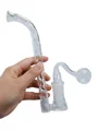 Clear Sharp-Edged Glass Bubbler Hand Pipe, 3 image
