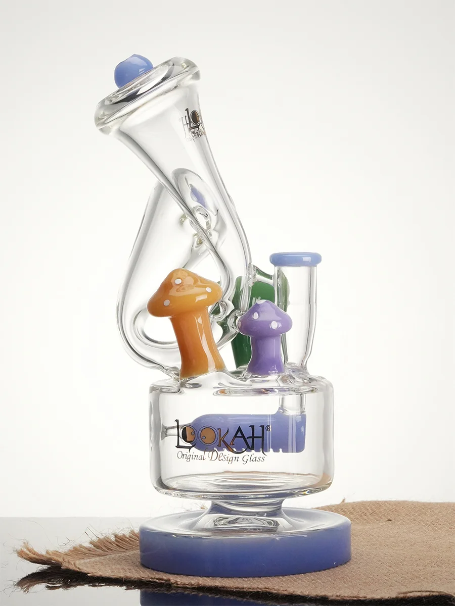 Lookah Bong 9" Cute Recycler Fairy Mushroom Recycler Water Pipe, Colors: Blue