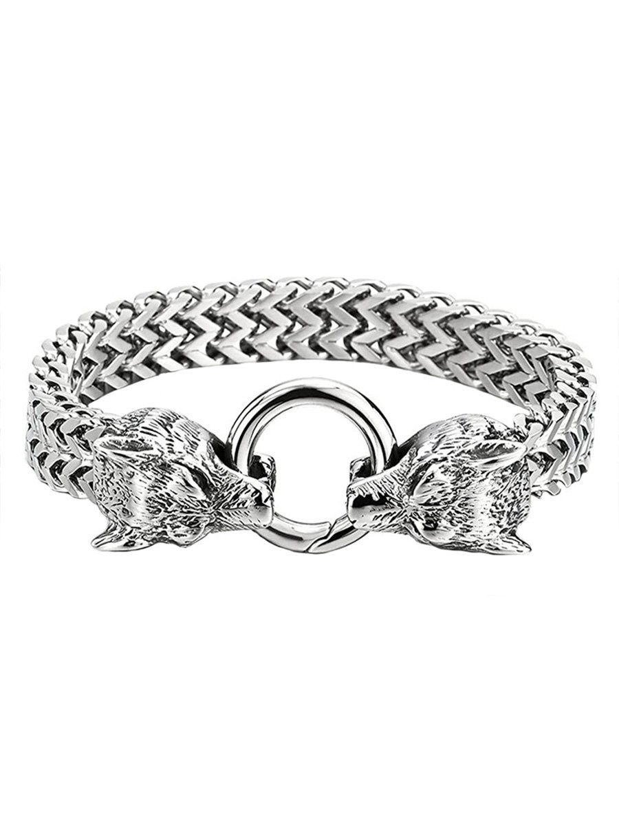 Wolf Head Bracelet Wristband, Size: 19CM, 3 image Wolf Head Bracelet Wristband, Size: 19CM, 3 image