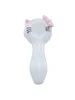 Girly Cute White Hello Kitty Cat Glass Spoon Pipe with Pink Bow Girly Cute White Hello Kitty Cat Glass Spoon Pipe with Pink Bow