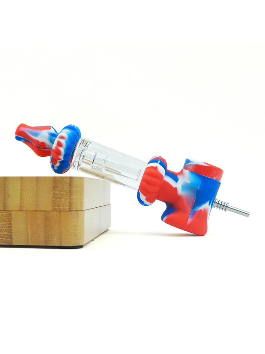 Silicone 2-in-1 Bubbler Pipe Nectar Collector