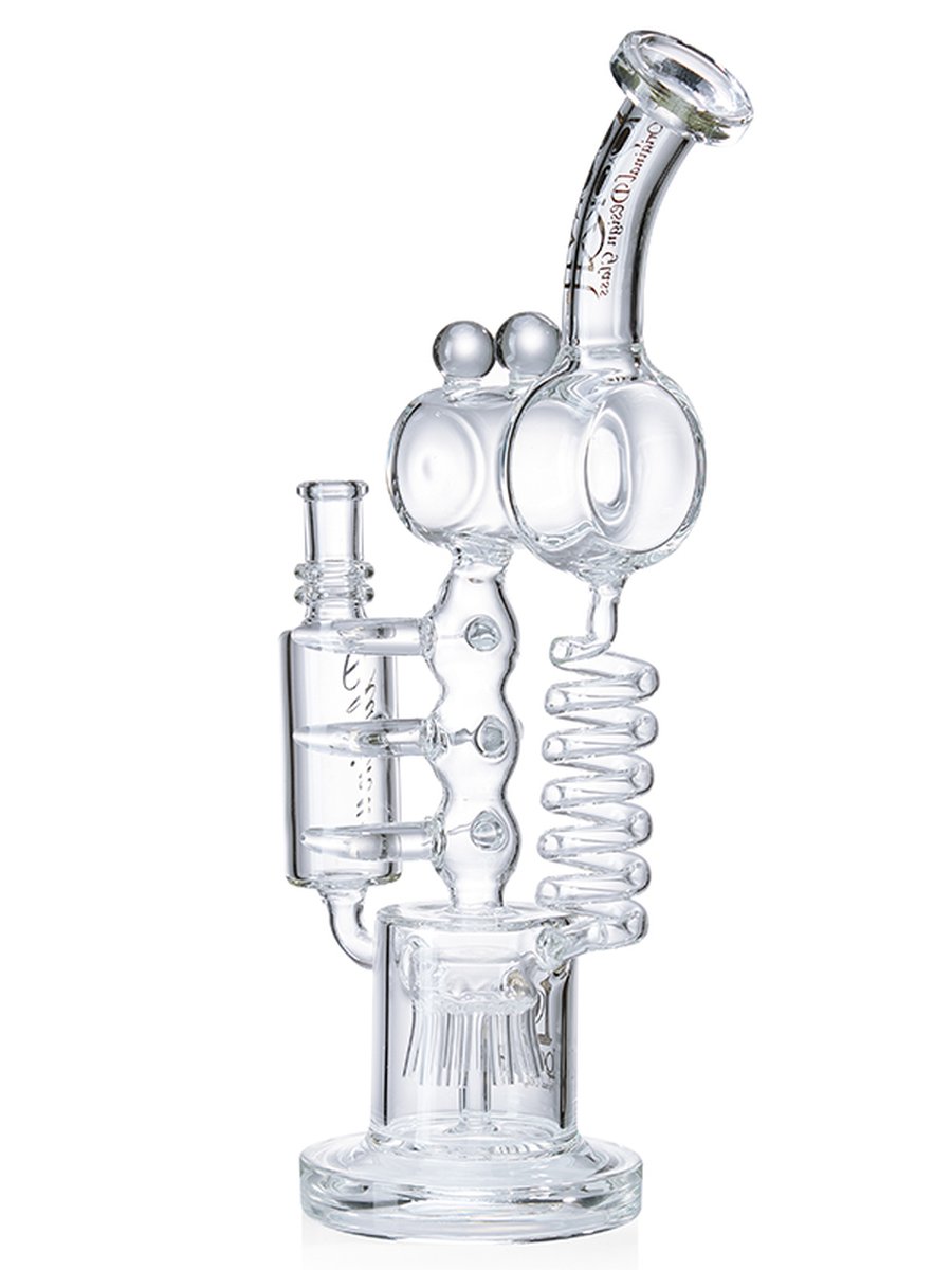 Lookah 14" Recycler Glass Spiderman Shank Water Pipe, Colors: Clear, 3 image Lookah 14" Recycler Glass Spiderman Shank Water Pipe, Colors: Clear, 3 image