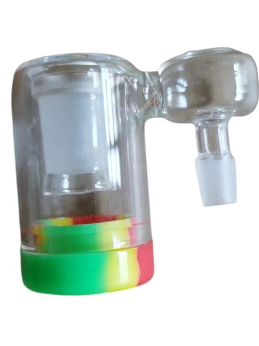 14mm 45° Glass Ash Catcher Silicone Container for Water Pipe Glass Bong Filter