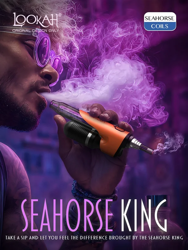 LOOKAH Seahorse King Cool Electric Dab Straw Wax Pen, Color: Orange