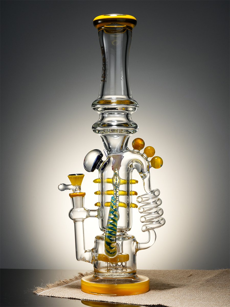 Lookah Bong 17" Skeleton Recycler Glass Water Pipe - Yellow, Colors: Yellow Lookah Bong 17" Skeleton Recycler Glass Water Pipe - Yellow, Colors: Yellow