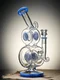 11.6"  Spiral Design Multi-Chamber Glass Bong, Color: Blue