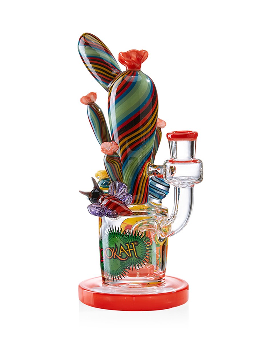 Lookah Bong 12" Cute Cactus Glass Water Pipe, Colors: Orange, 3 image Lookah Bong 12" Cute Cactus Glass Water Pipe, Colors: Orange, 3 image