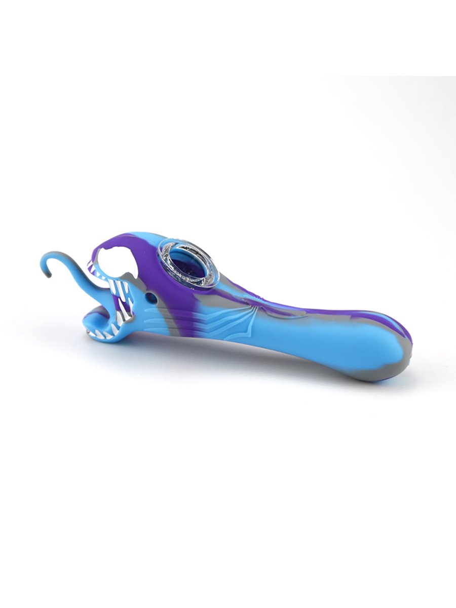 Mix Colors Tongue Venom Color Printed Silicone Pipe12 Mix Colors Tongue Venom Color Printed Silicone Pipe12