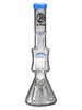 17" Big Mom Double Tree Perc Ice Beaker Glass Bong, Color: Jade Blue 17" Big Mom Double Tree Perc Ice Beaker Glass Bong, Color: Jade Blue