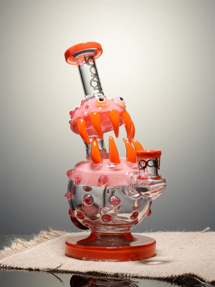 Lookah 8.5" Mini Cute Colorful Monster Glass Dab Rig, Color: Wathet Blue