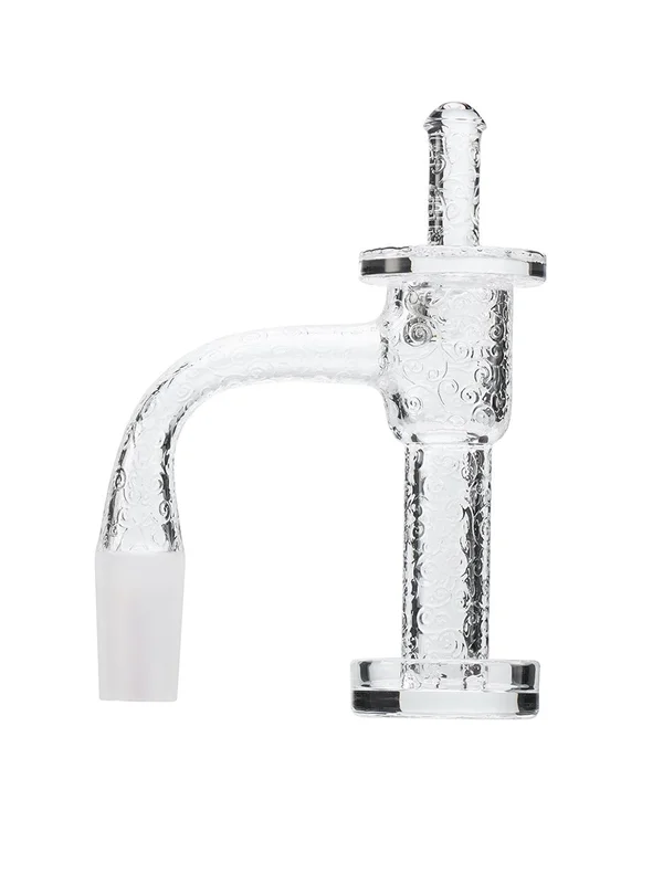 14MM Engraved Terp Slurper Quartz Banger with Carb Cap 14MM Engraved Terp Slurper Quartz Banger with Carb Cap