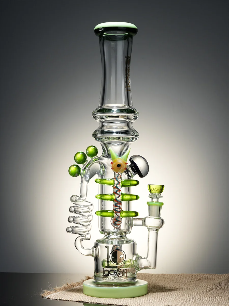 Lookah Bong 17" Skeleton Recycler Glass Water Pipe - Yellow, Colors: Yellow, 5 image Lookah Bong 17" Skeleton Recycler Glass Water Pipe - Yellow, Colors: Yellow, 5 image