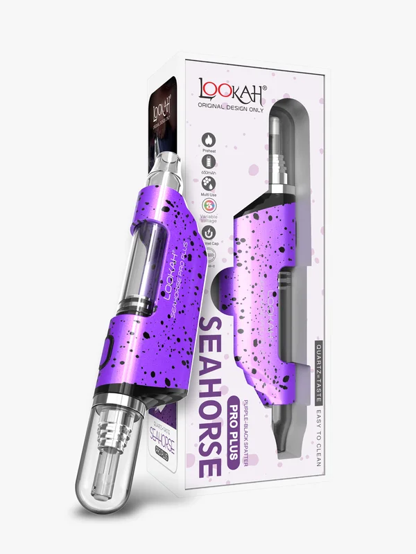 Seahorse Pro Plus Dab Pen Kit, Color: Purple-Black Spatter, 2 image