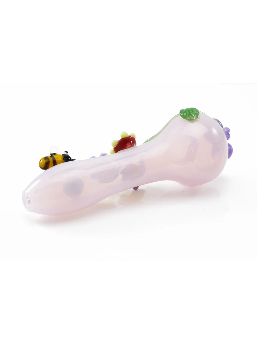Bees &amp; Flowers Inspired Hand Glass Pipe