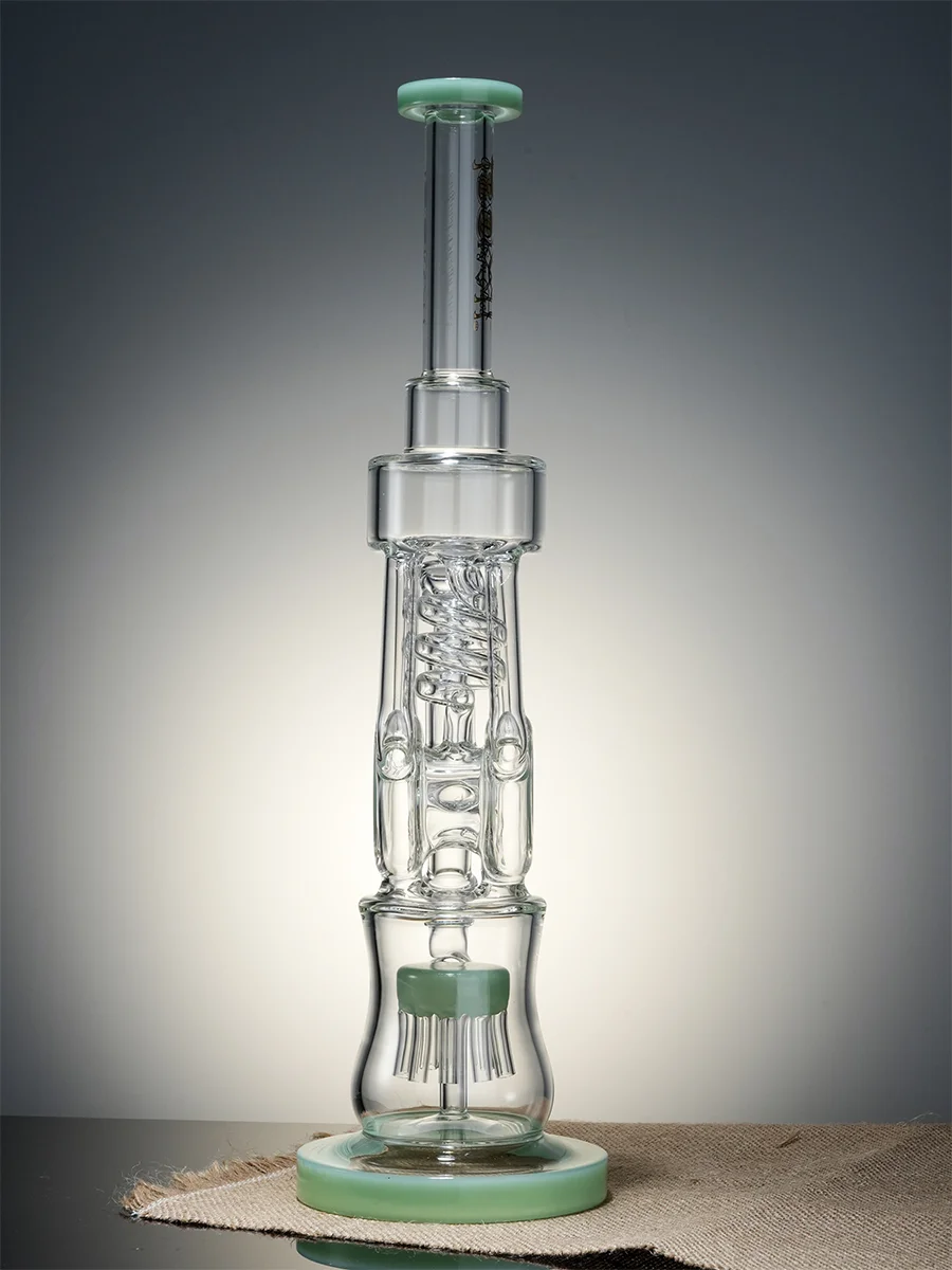 Lookah Bong 15.7" Heavy-Duty Recycler Water Pipe, Colors: Green, 4 image Lookah Bong 15.7" Heavy-Duty Recycler Water Pipe, Colors: Green, 4 image