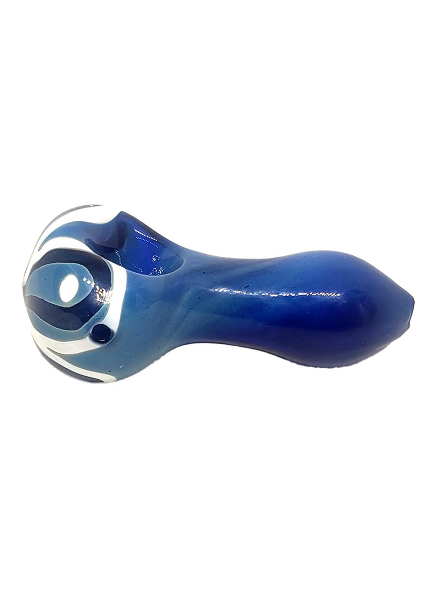 Blue Stripe Pattern Glass  Pipe Blue Stripe Pattern Glass  Pipe