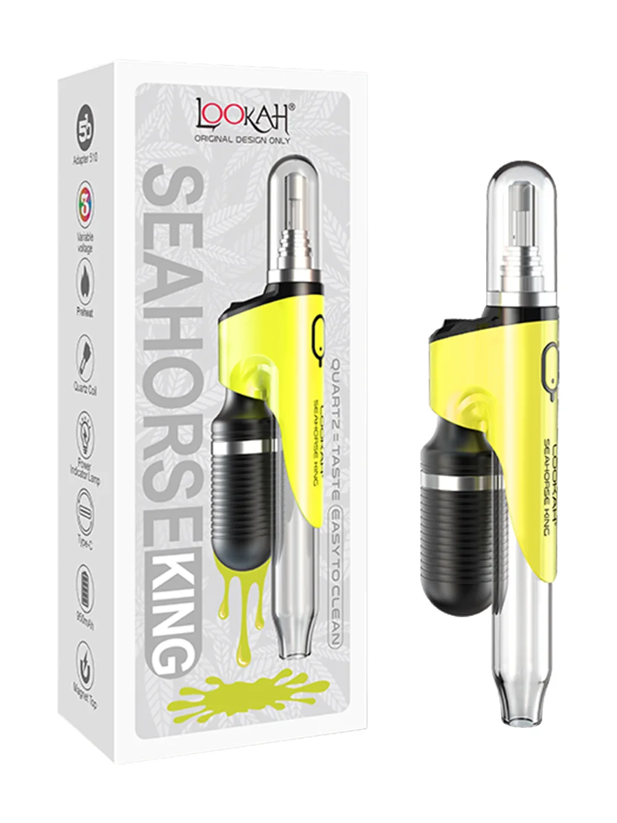 LOOKAH DAB PEN  Seahorse King  Electric Nectar Collector - Neon Green