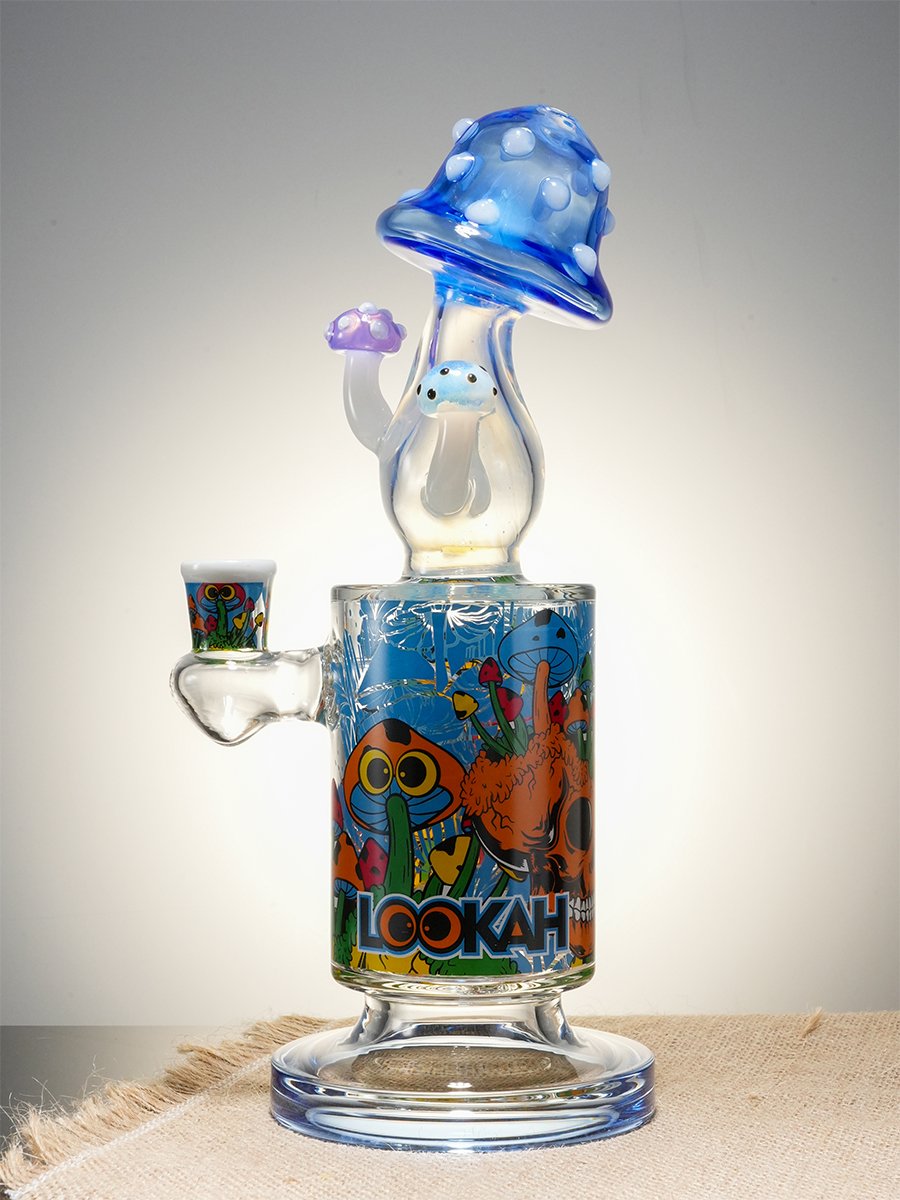 Lookah 10" Cute & Trippy Mushroom Showerhead Perc Glass Bong, Color: Discoloration, 6 image Lookah 10" Cute & Trippy Mushroom Showerhead Perc Glass Bong, Color: Discoloration, 6 image