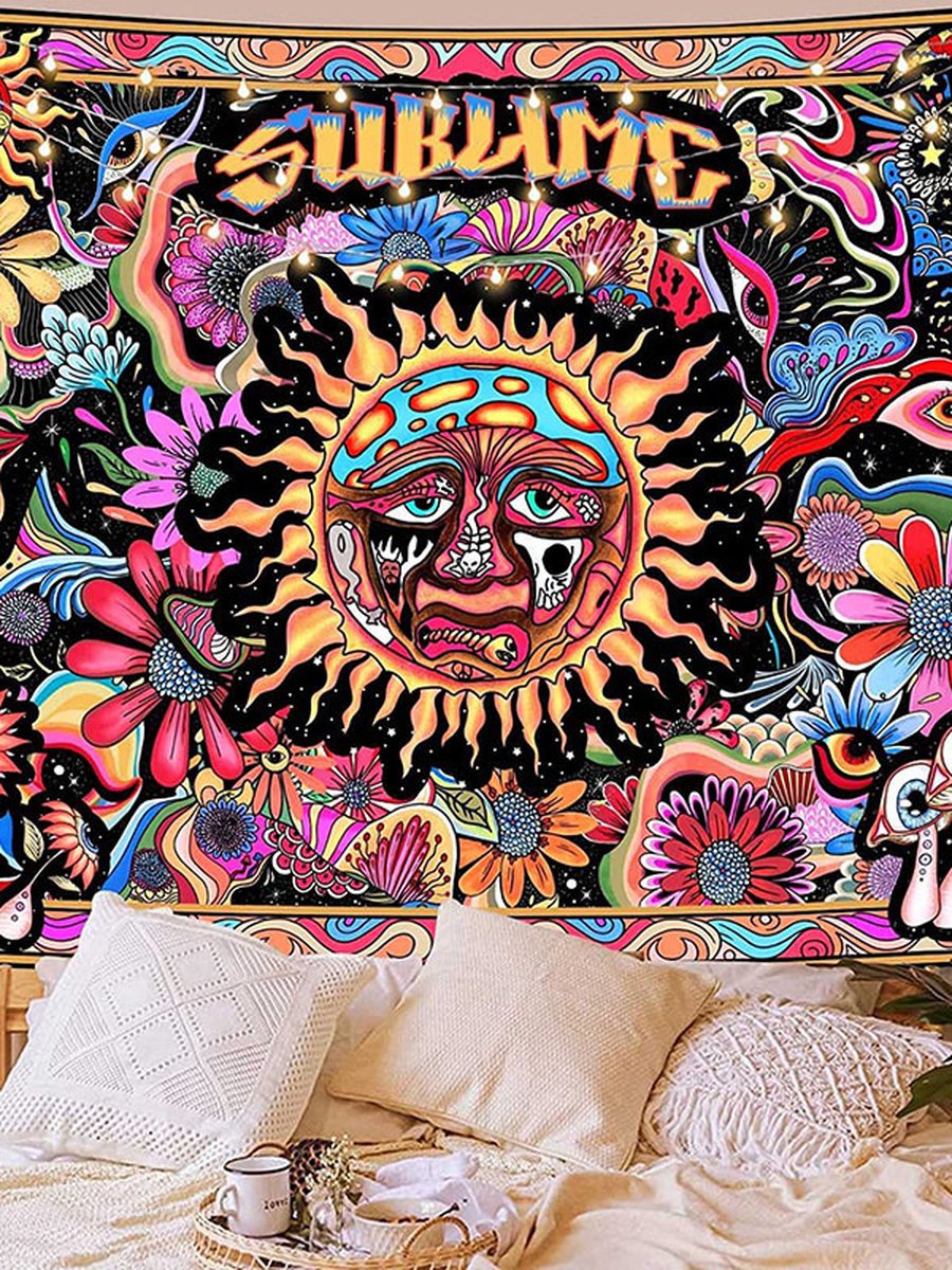 Sun Mushroom Tapestry, Size: 37.40x28.74inch, 2 image Sun Mushroom Tapestry, Size: 37.40x28.74inch, 2 image