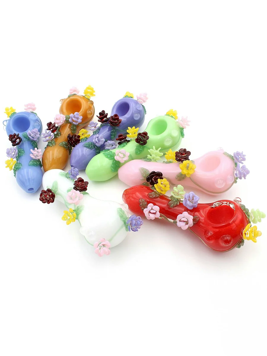 Floral Design Glass Pipe
