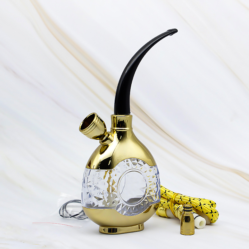Kettle Metal Water Smoking Pipe Bubbler, Color: Gold