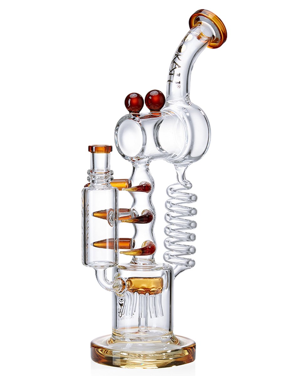 14" Cool Recycler Bong | Helix Water Pipe | Dual chamber Precolator, Colors: Black, 5 image 14" Cool Recycler Bong | Helix Water Pipe | Dual chamber Precolator, Colors: Black, 5 image