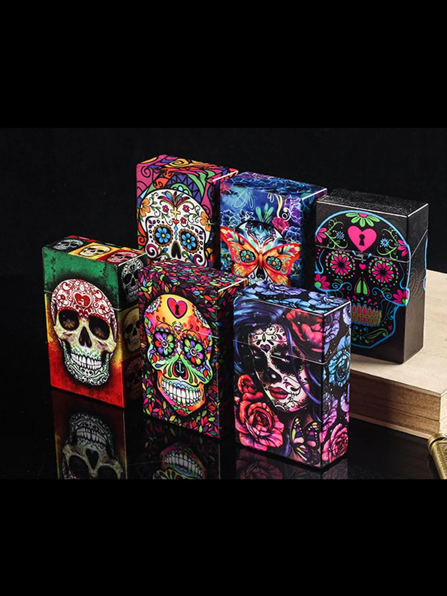1PC Colorful Cartoon Skull Weed Case Scene2 1PC Colorful Cartoon Skull Weed Case Scene2