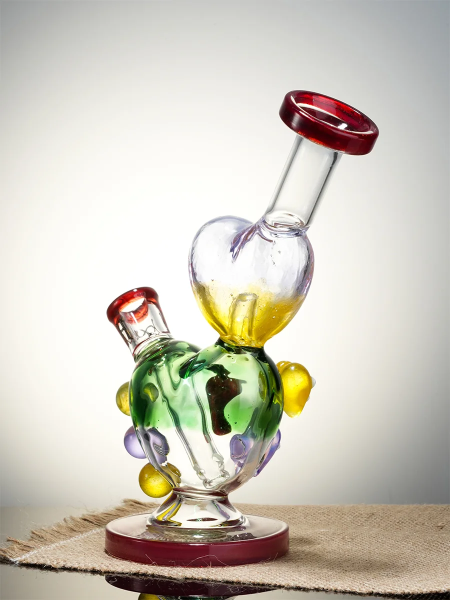 Lookah Rig 8“ Cute Heart-Shaped Glass Dab Rig, Colors: Red, 6 image Lookah Rig 8“ Cute Heart-Shaped Glass Dab Rig, Colors: Red, 6 image