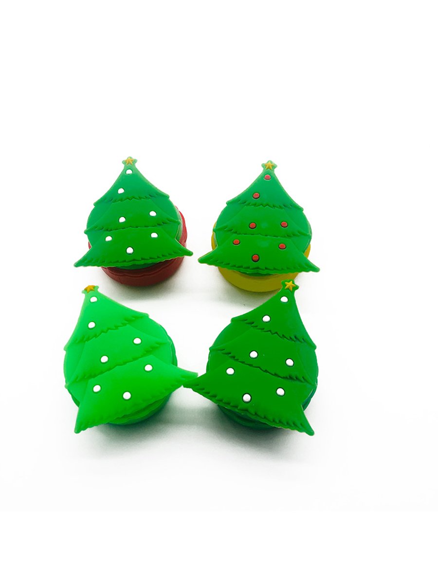 4PCS Green 15ml Silicone Christmas Tree Wax Container 4PCS Green 15ml Silicone Christmas Tree Wax Container