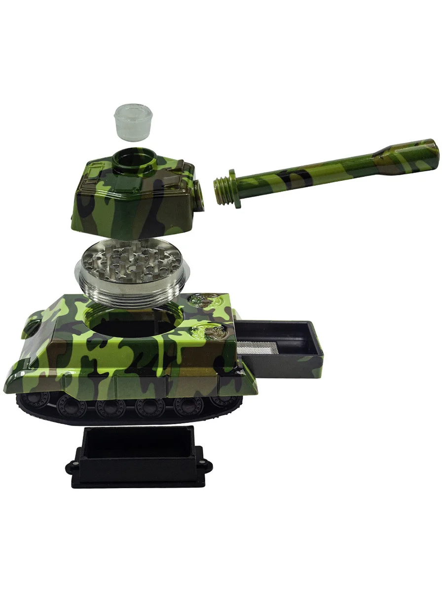 4 Layers Tank Design Weed Grinder, Color: Camouflage Green, 3 image 4 Layers Tank Design Weed Grinder, Color: Camouflage Green, 3 image
