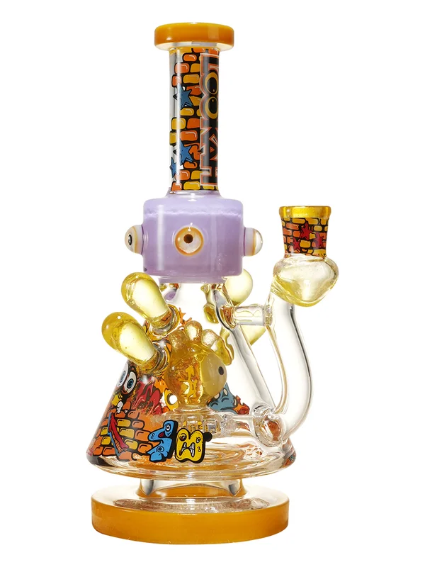 10-inch Multiple Evil Eyes Glass Beaker Bong, Color: Red 10-inch Multiple Evil Eyes Glass Beaker Bong, Color: Red