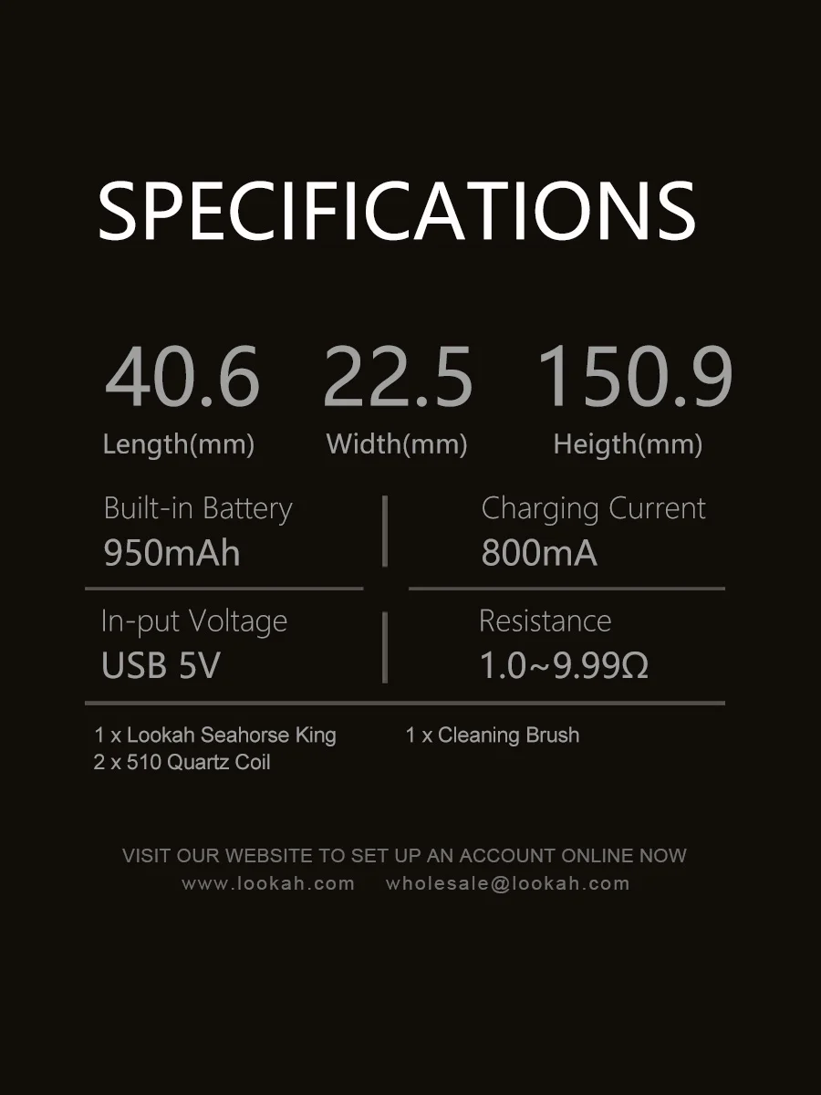 LOOKAH Seahorse King Electric Nectar Collector Specification