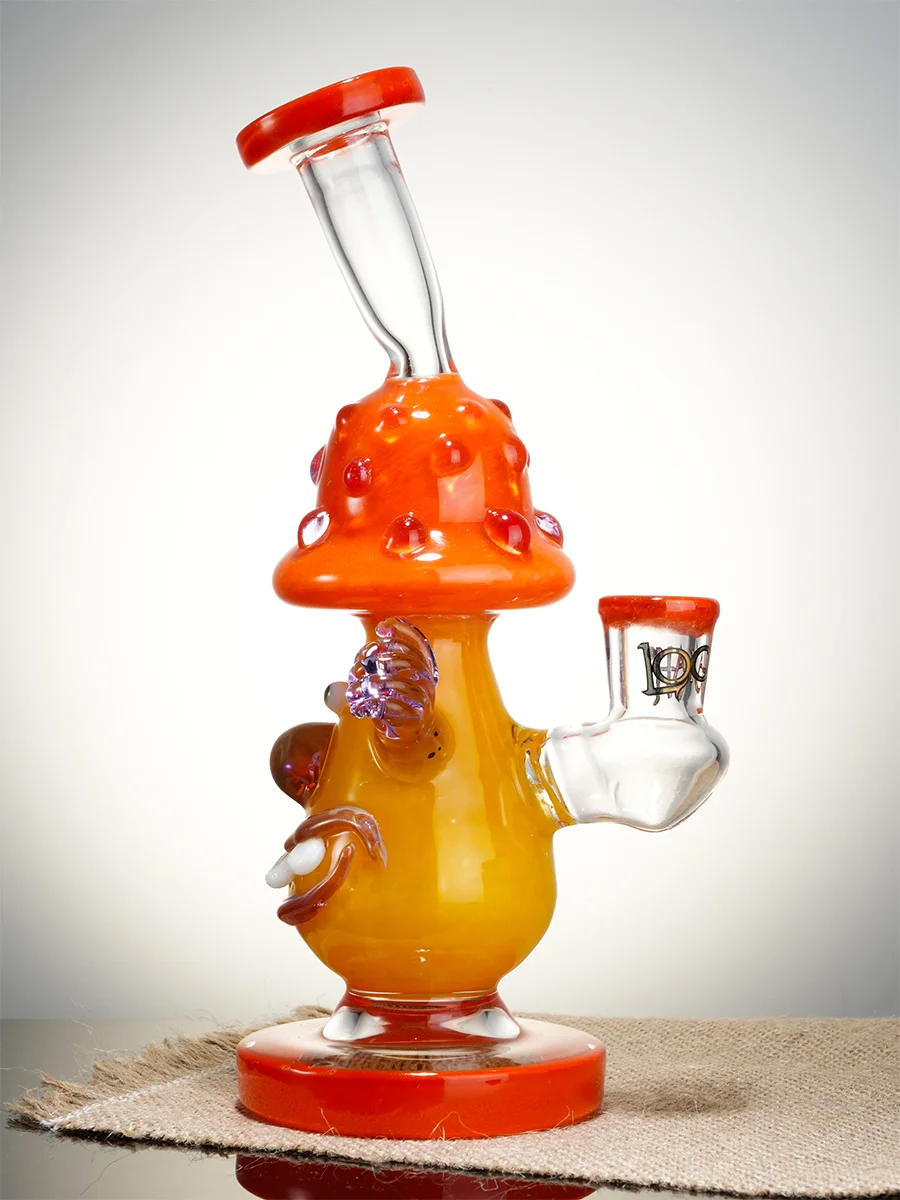 Lookah Rig 8.3" Cute Clown Mushroom Dab Rig, Colors: Orange, 7 image Lookah Rig 8.3" Cute Clown Mushroom Dab Rig, Colors: Orange, 7 image