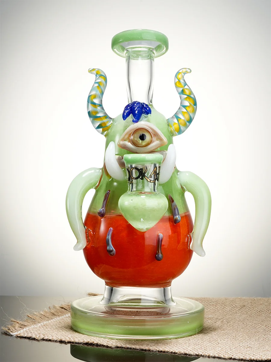 Green One-Eyed Big-Bellied Monster Glass Water Pipe Green One-Eyed Big-Bellied Monster Glass Water Pipe