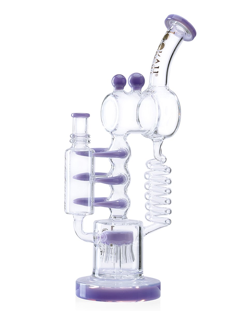 Lookah 14" Recycler Glass Spiderman Shank Water Pipe, Colors: Green, 12 image