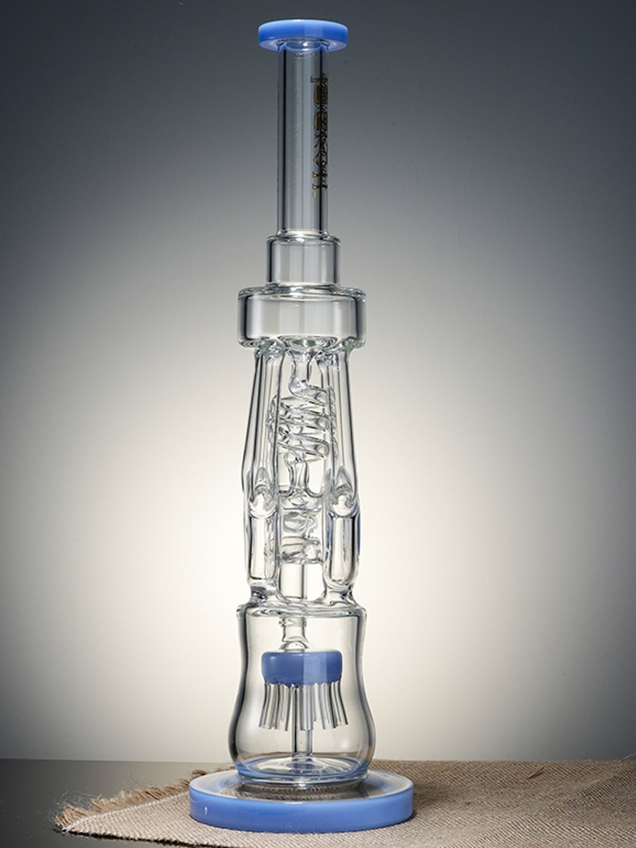 Lookah Bong 15.7 " Heavy-Duty Recycler Water Pipe - Clear Blue, Colors: Clear Blue, 7 image Lookah Bong 15.7 " Heavy-Duty Recycler Water Pipe - Clear Blue, Colors: Clear Blue, 7 image