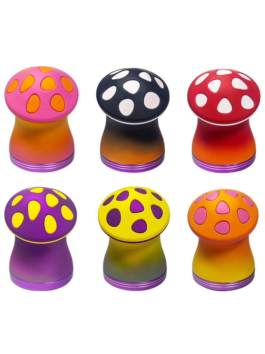 Mushroom 4 Layer Zinc Alloy Herb Grinder5