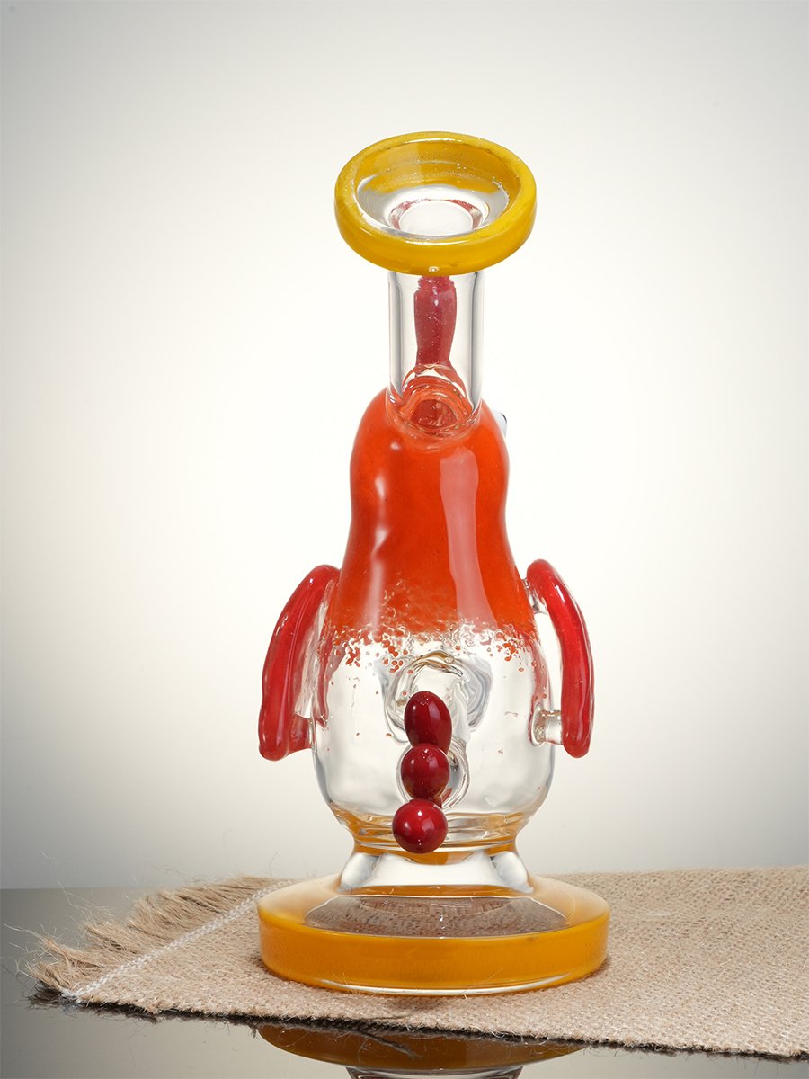 Lookah Bong 7" Mini Cute Chick Glass Water Pipe, Colors: Yellow, 10 image