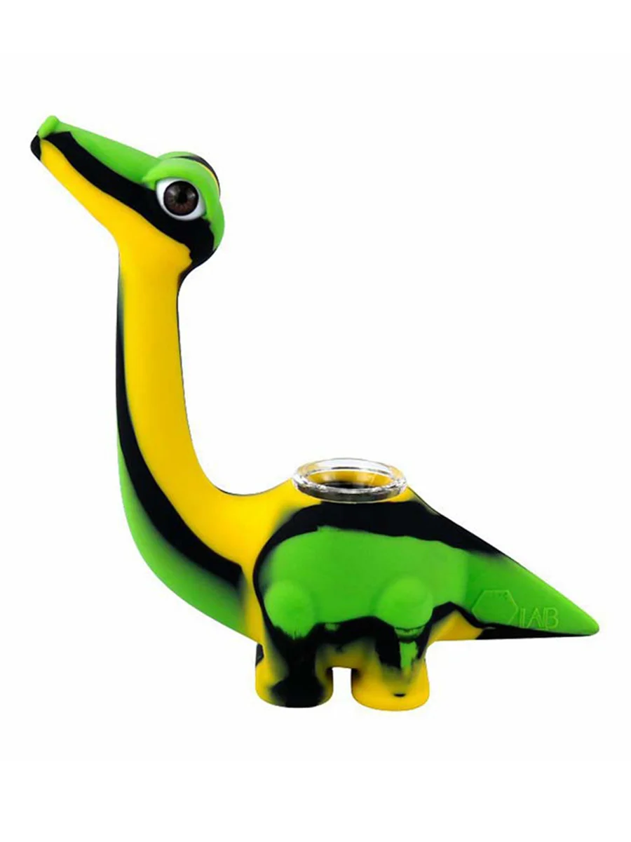 Dinosaur Silicone Hand Pipe With Glass Bowl Dinosaur Silicone Hand Pipe With Glass Bowl