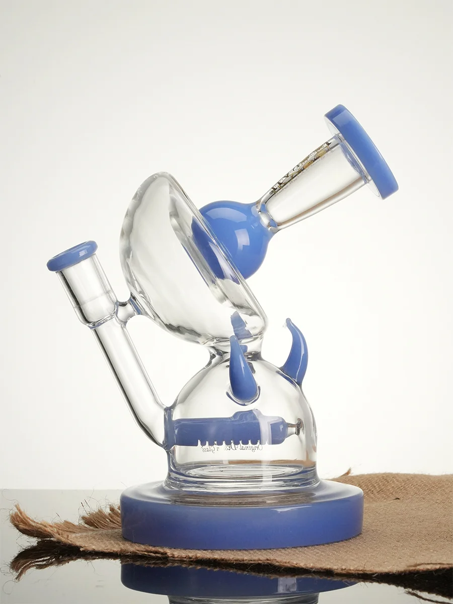 Lookah Bong 7" Mini Unique Recycler Water Pipe, Colors: Clear Green, 4 image Lookah Bong 7" Mini Unique Recycler Water Pipe, Colors: Clear Green, 4 image