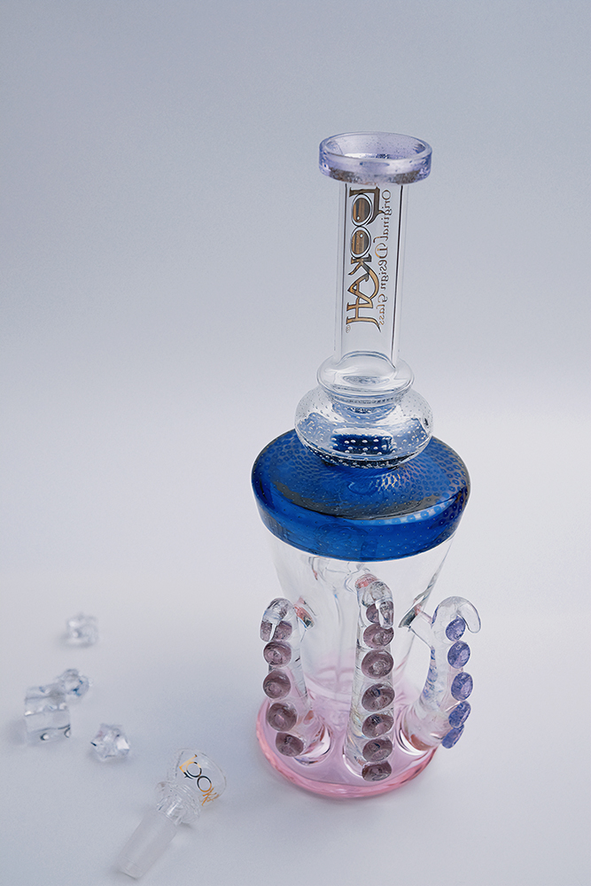 10.5 " Octopus Bong | Frosted Glass, Colors: Pink