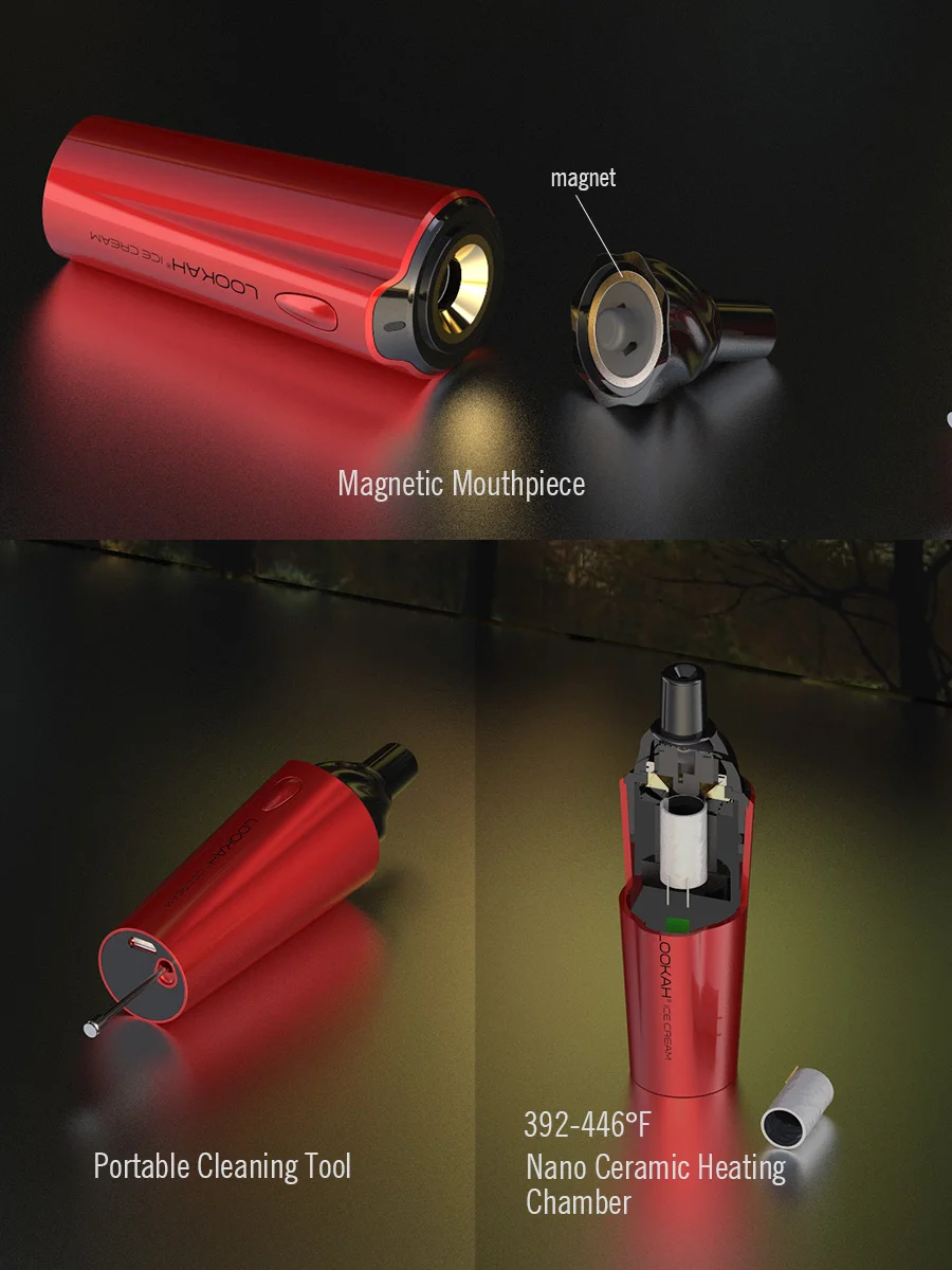 LOOKAH Ice Cream Best Portable Dry Herb Vaporizer, Color: Orange, 8 image