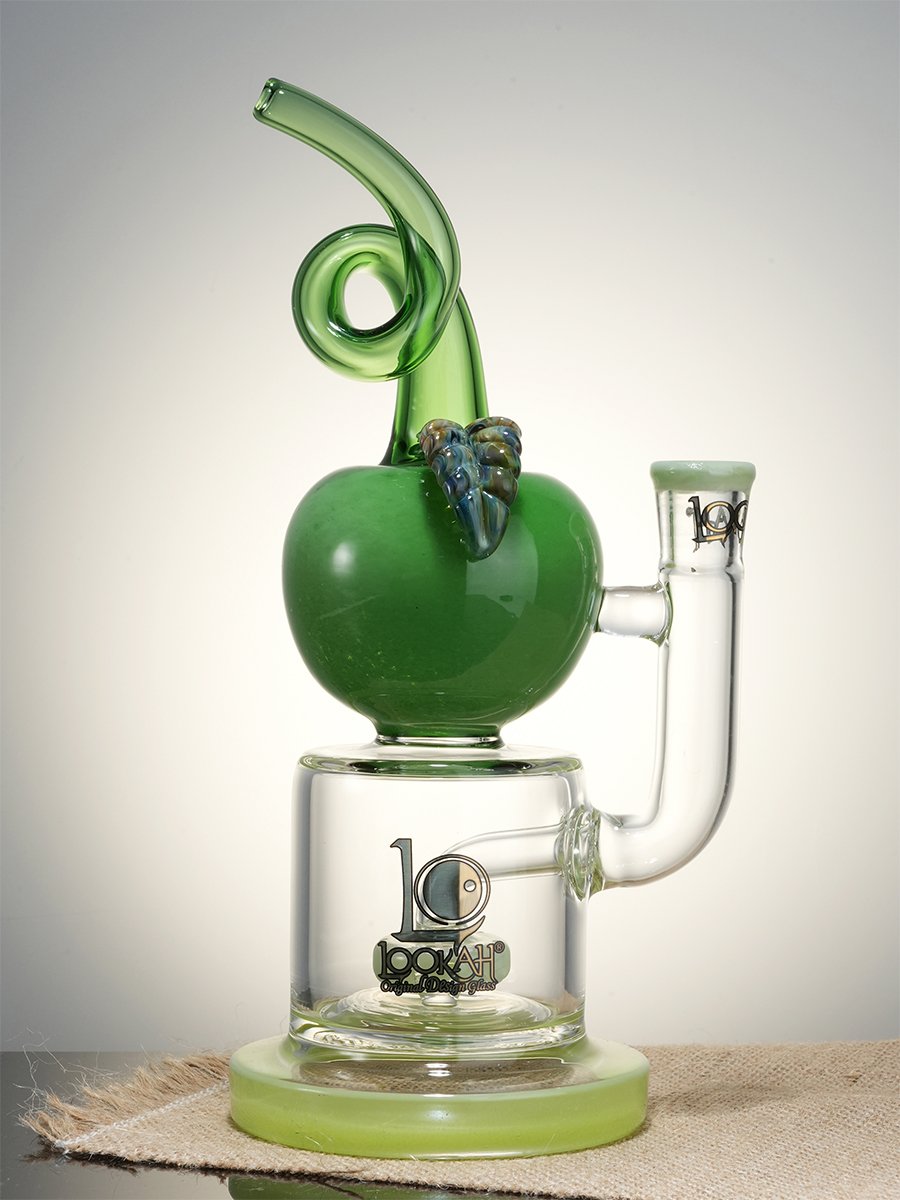 Lookah Rig  9" Cute Apple Showerhead Perc Dab Rig, Colors: Yellow, 2 image Lookah Rig  9" Cute Apple Showerhead Perc Dab Rig, Colors: Yellow, 2 image