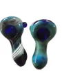 Smoked Silver Mixed Color Glass Pipe