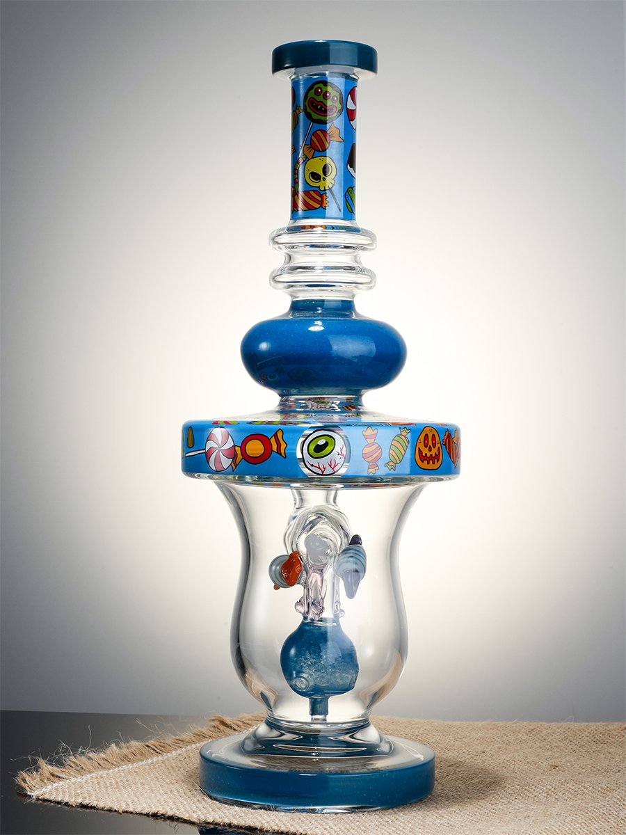 Lookah Bong 11" Cute Candy Stick Glass Water Pipe - Blue, Colors: Blue, 7 image Lookah Bong 11" Cute Candy Stick Glass Water Pipe - Blue, Colors: Blue, 7 image