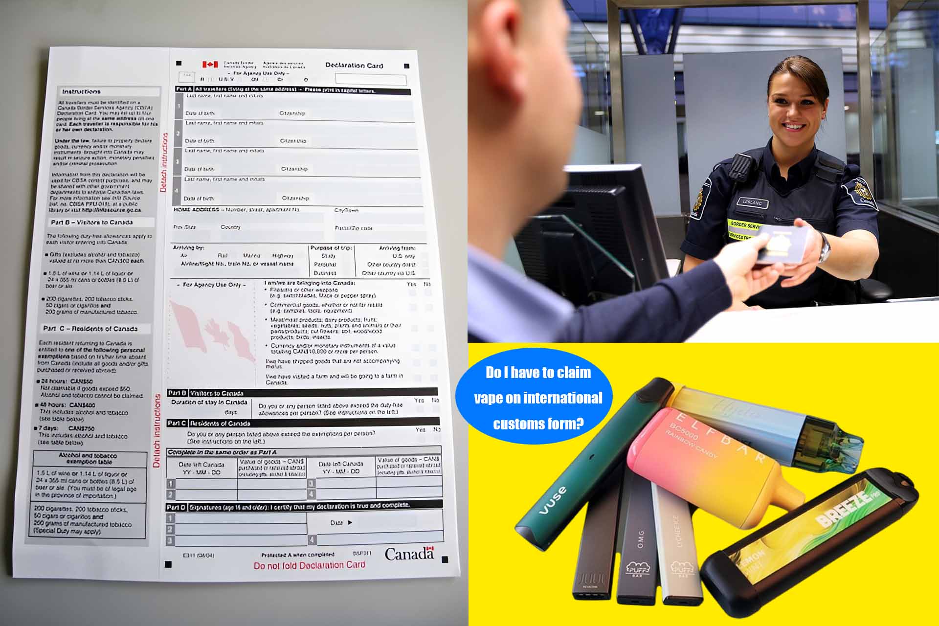 Do I have to claim vape on international customs form?