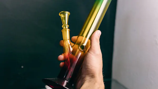 Medical Marijuana, smoking accessories. Glass bong for smoking